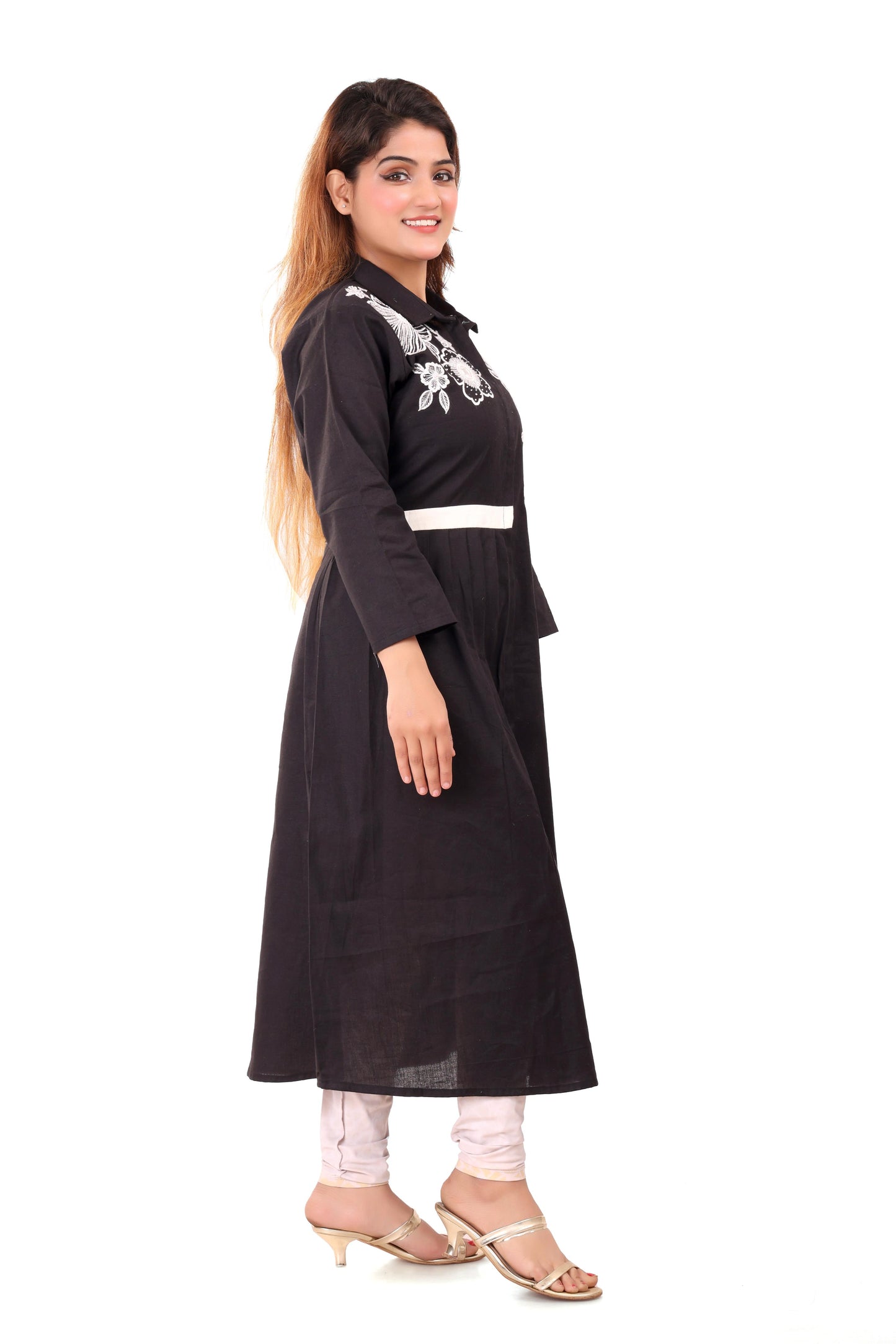 Black Organic Cotton Embroidered Tunic